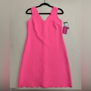 Womens Lilly Pulitzer Mikayla Shift dress. Sz XS. Kir Royal Pink. NWT. Scallop.